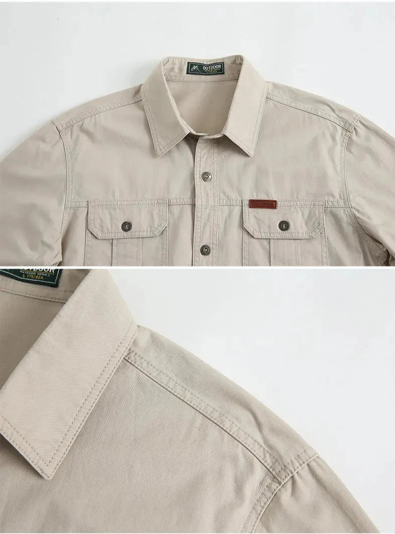 Camisa Cargo de Algodão Vintage